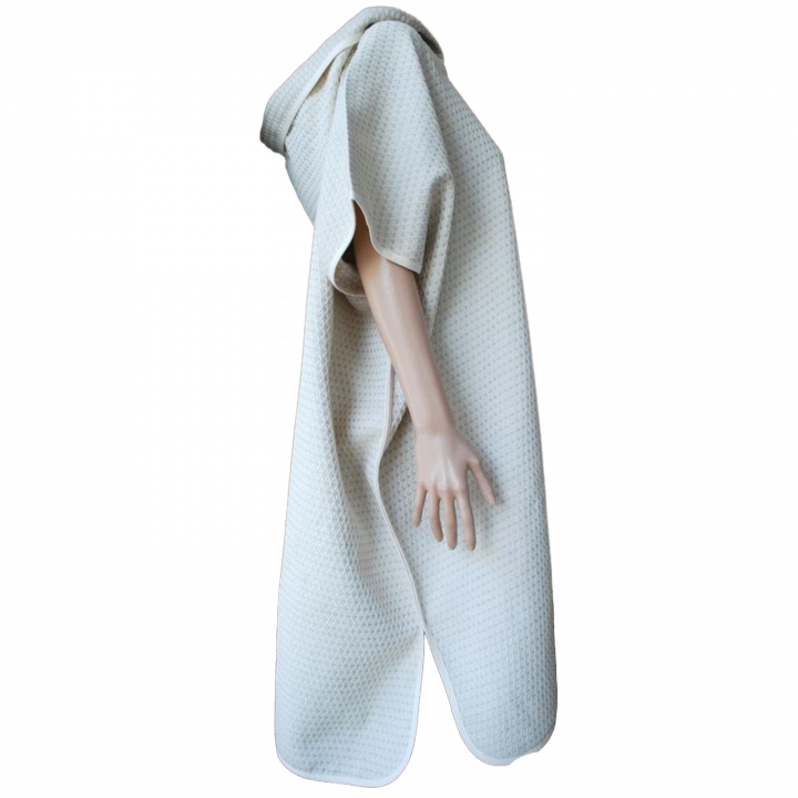 Linen poncho towel with hood