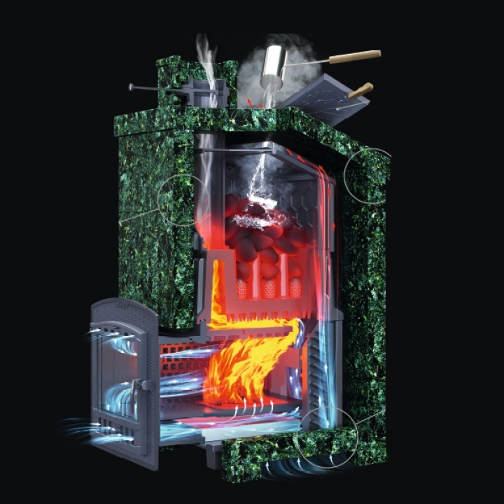 Wood-burning sauna stove - Gefest Grom 80 (P2) President 1320/60