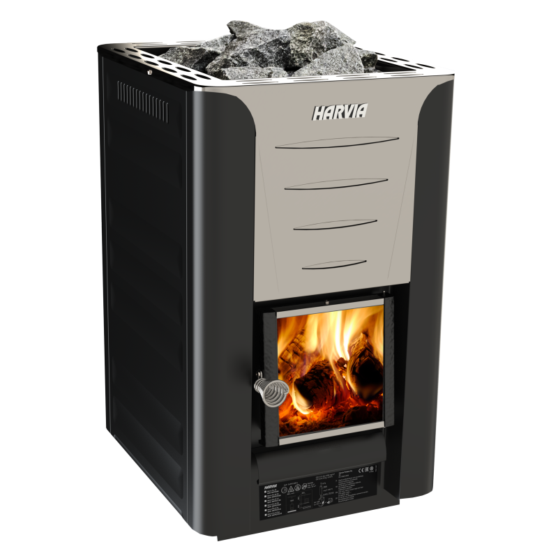 Wood-burning sauna stove - HARVIA 20 PRO BimSchV2, black