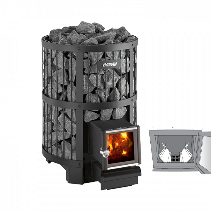 Wood-burning sauna stove - HARVIA Legend 240 SL BimSchV2, black