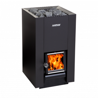Wood-burning sauna stove - HARVIA Linear 22 BimSchV2, black