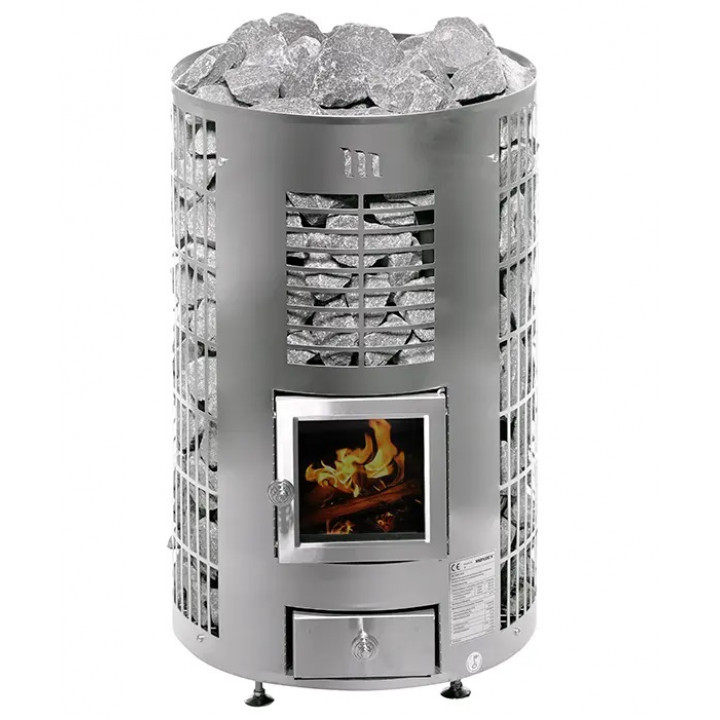 MONDEX KLAPI Wood-Burning Sauna Stove, Stainless Steel