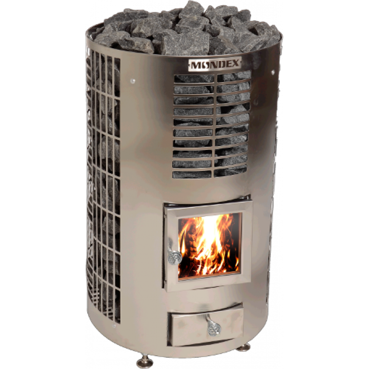 MONDEX KLAPI Wood-Burning Sauna Stove, Stainless Steel