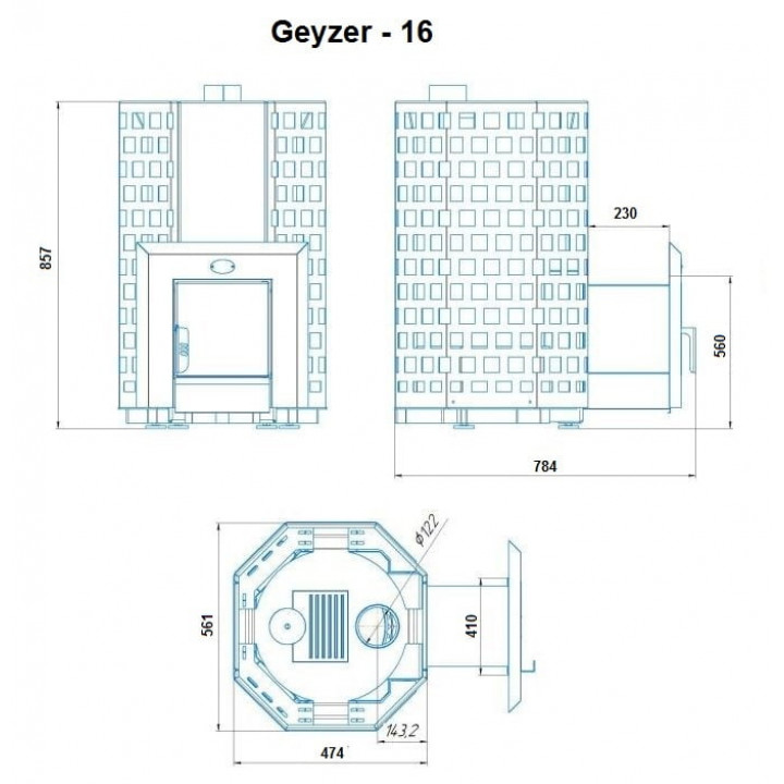 Woodburning sauna heater - NOVA GEYZER 16