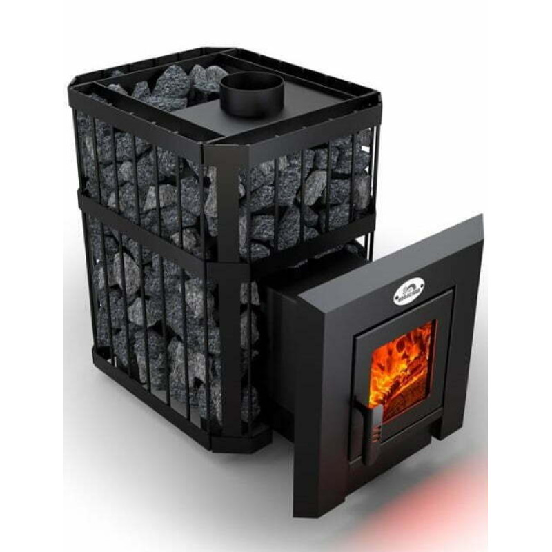 Woodburning sauna heater - NOVA KLASSIK 26 with network, glass doors Woodburning sauna heater - NOVA KLASSIK 26 with network, glass doors