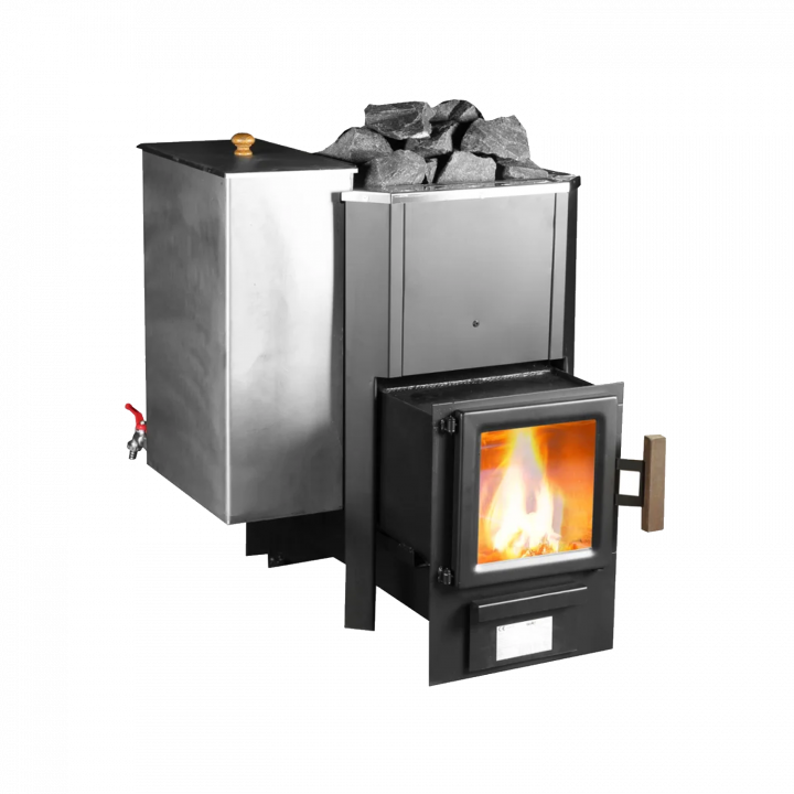 Woodburning sauna stove - SKAMET P-22040 VRV, Left, With glass doors