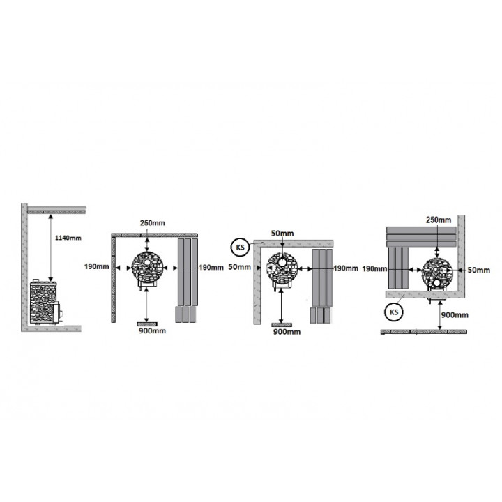 Woodburning sauna stove - STOVEMAN 13-LS