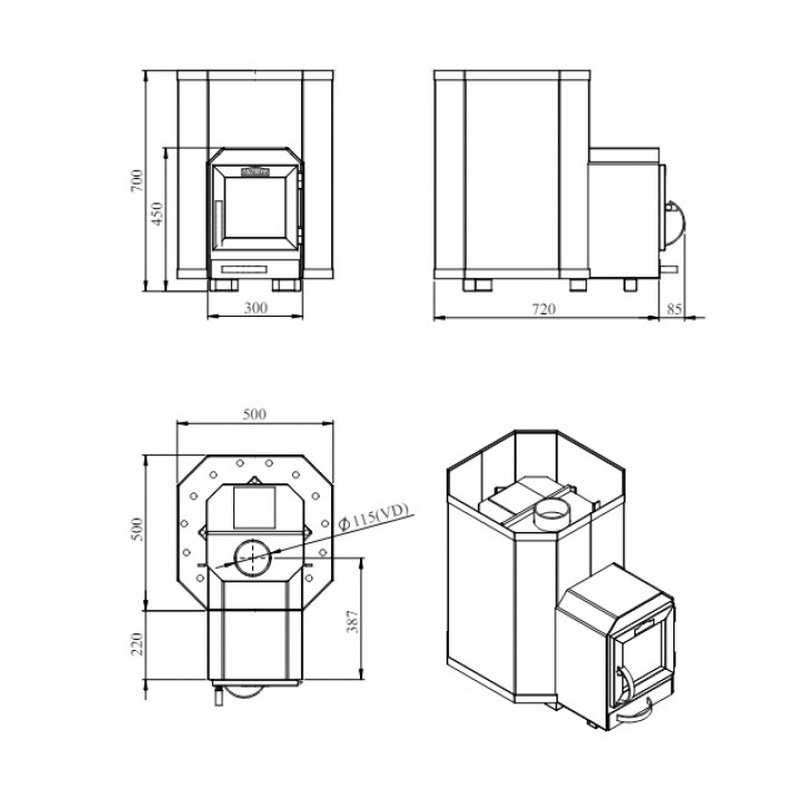 Woodburning sauna stove - STOVEMAN 16-LS