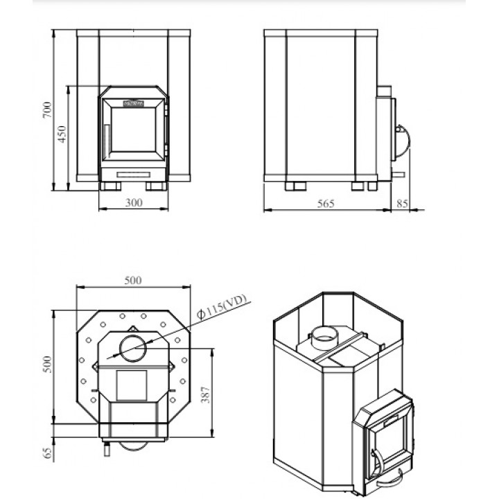 Woodburning sauna stove - STOVEMAN 16