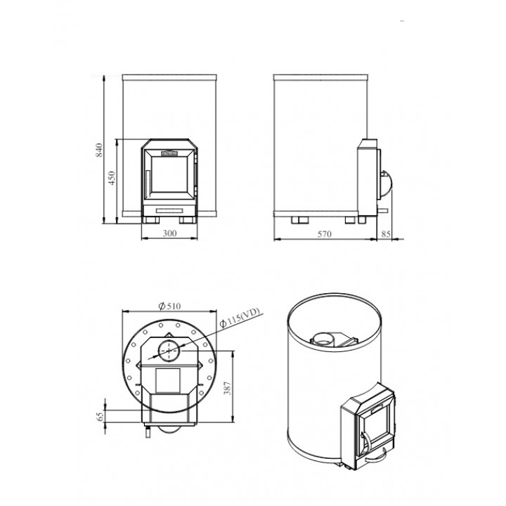 Woodburning sauna stove - STOVEMAN 20R HEAVY