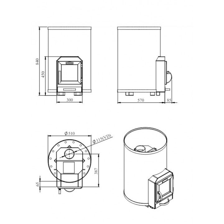 Woodburning sauna stove - STOVEMAN 20R