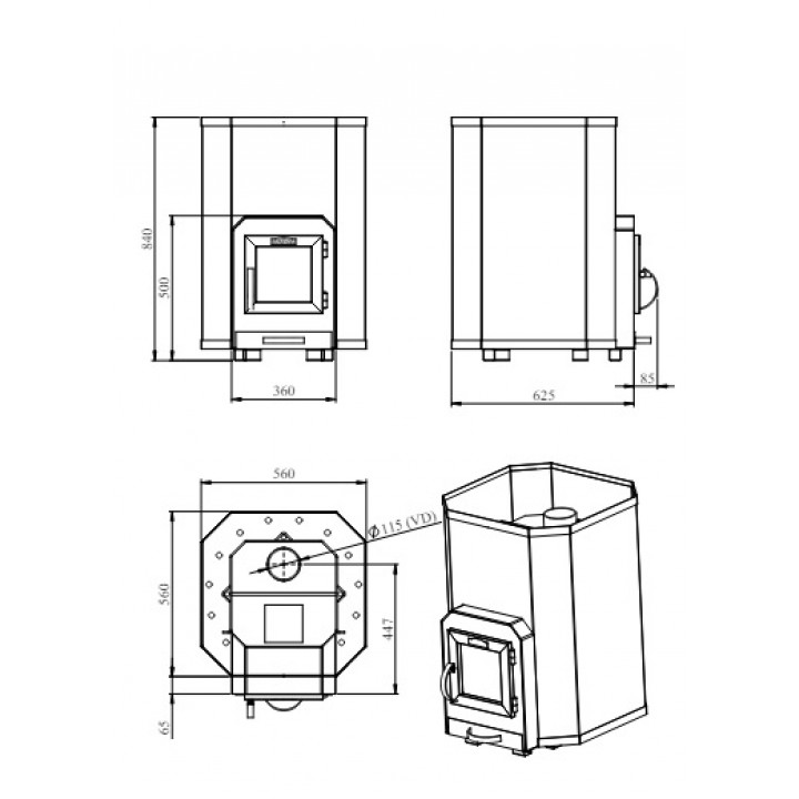 Woodburning sauna stove - STOVEMAN 24 HEAVY