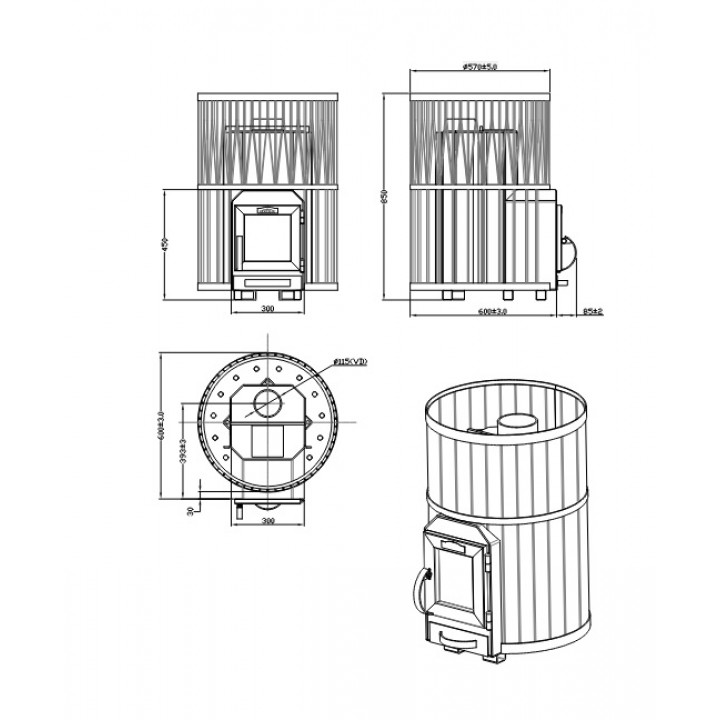 Woodburning sauna stove - STOVEMAN CROWN 20R
