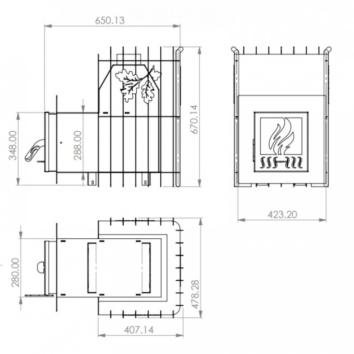 Woodburning sauna stove - TEPLODAR ETNA 12 with glass doors