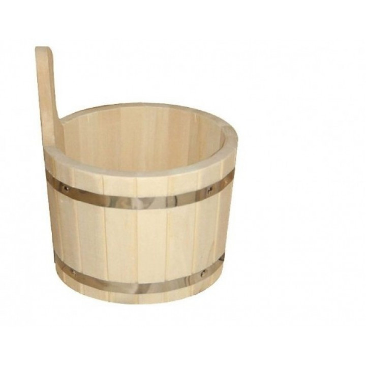 Wooden bucket with plastic insert, 5 l