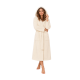 Cotton velour hooded bathrobe, cream