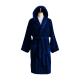 Cotton velour hooded bathrobe, blue