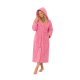 Cotton velour hooded bathrobe, pink