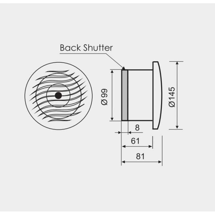 MM-S sauna fan d/100mm