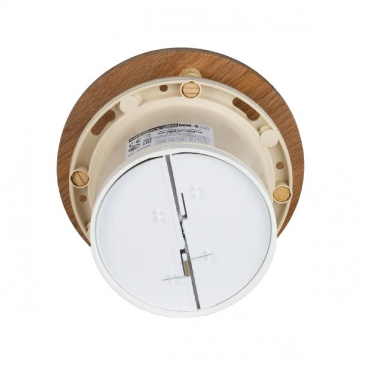 MM-S sauna fan with back valve and round wood finish d/100mm