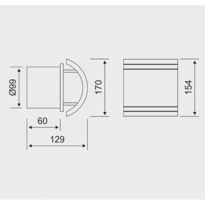 MM-S sauna fan with back valve and curved wood finish d/100mm