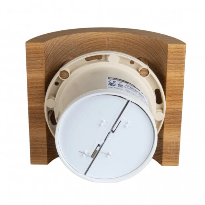 MM-S sauna fan with back valve and curved wood finish d/100mm