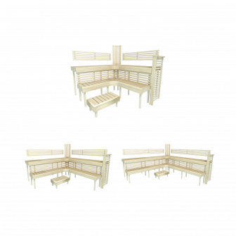Modular sauna bench PREMIUM, Aspen