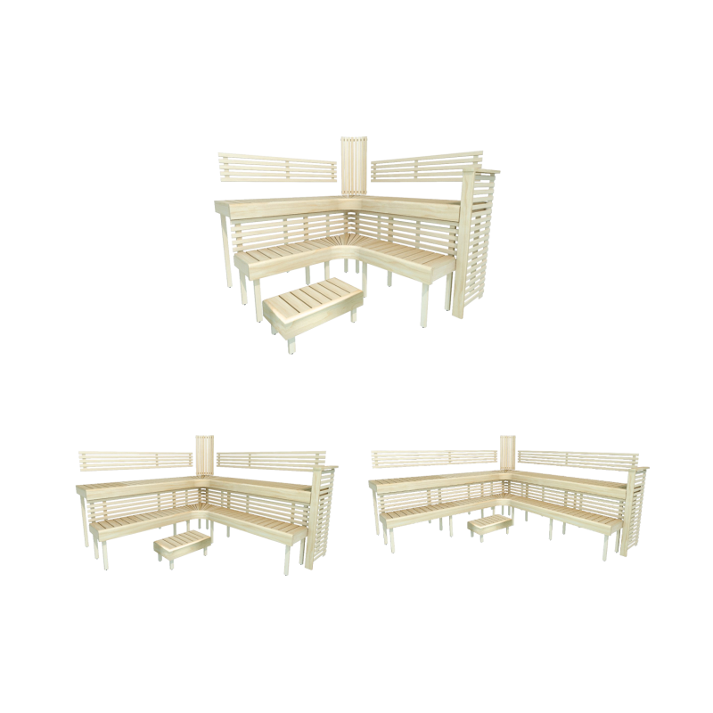 Modular sauna bench PREMIUM, Aspen