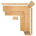 Modular sauna bench PREMIUM, Alder - 2