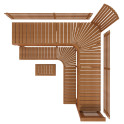 Modular sauna bench PREMIUM, Thermo aspen - 5