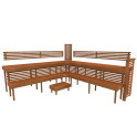 Modular sauna bench PREMIUM, Thermo aspen - 1