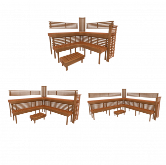 Modular sauna bench PREMIUM, Thermo aspen
