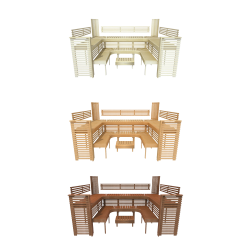 Modular sauna bench PROFESSIONAL, 3200x2090mm 