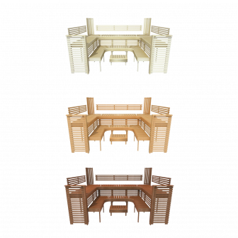 Modular sauna bench PROFESSIONAL, 3200x2090mm