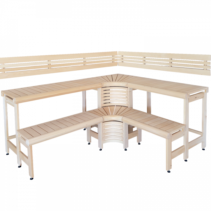 Modular sauna benches with “Sun Corner” Design 2114 × 2696 mm