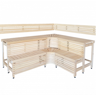 Modular sauna benches with “Sun Corner” Design 2114 × 2696 mm