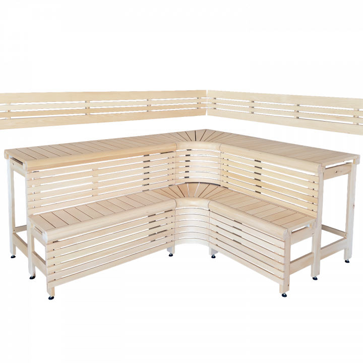 Modular sauna benches with “Sun Corner” Design 2114 × 2696 mm