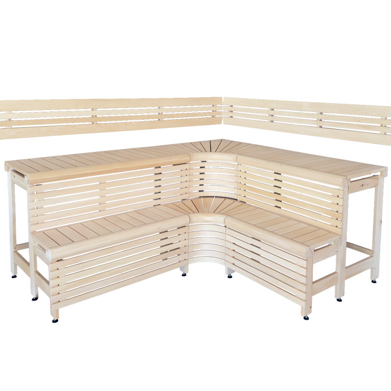 Modular sauna benches with “Sun Corner” Design 2114 × 2696 mm
