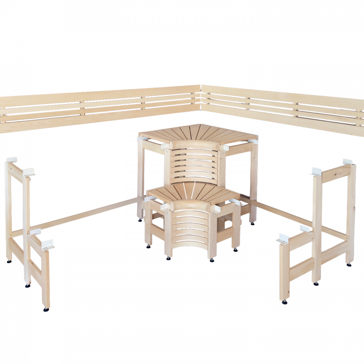 Modular sauna benches with “Sun Corner” Design 2114 × 2696 mm