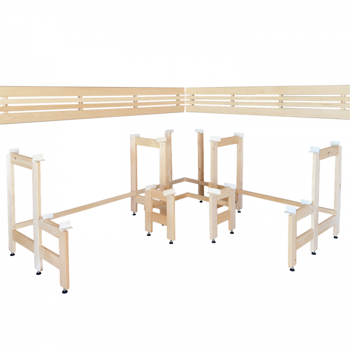 Modular sauna benches with “Sun Corner” Design 2114 × 2696 mm