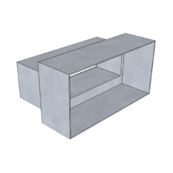 Transition, straight, 160x80 mm  Transition, straight, 160x80 mm