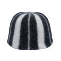 Sauna hat - Striped, white, black - 0
