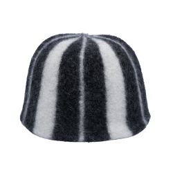 Sauna hat - Striped, white, black  Sauna hat - Striped, white, black