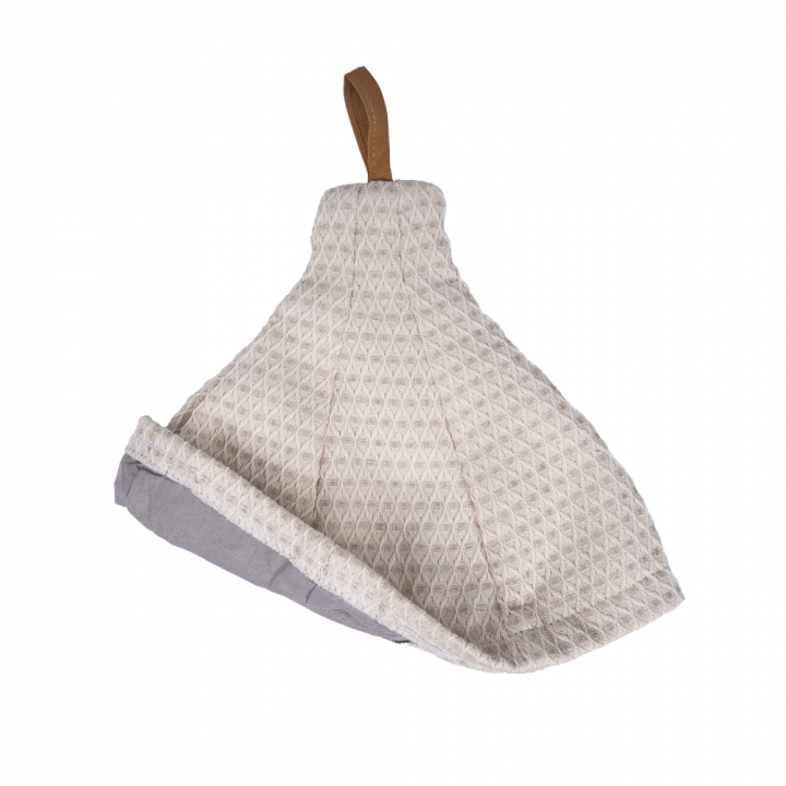 Gift set in a gift box for HER. Women's sauna hat and apron - LINEN, embroidered