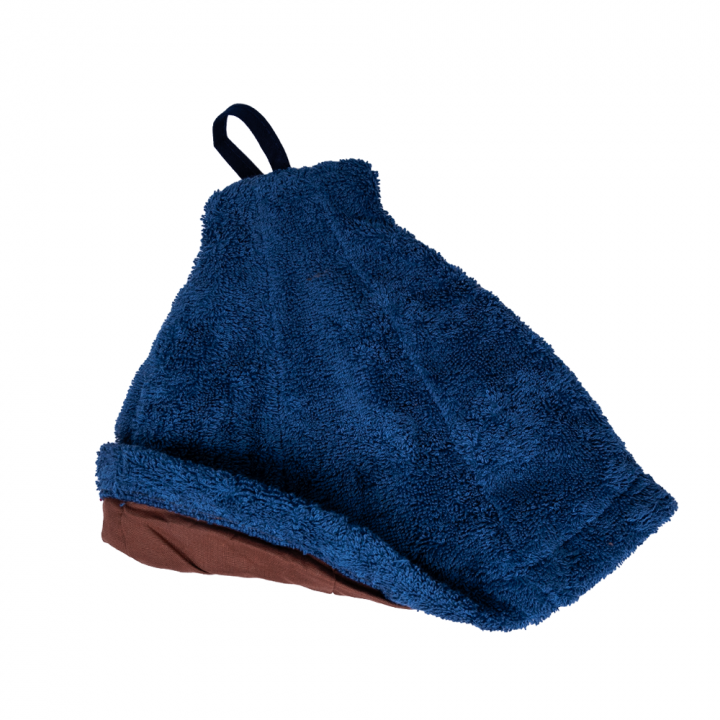 Gift set in a gift box for HIM. Men's sauna hat and apron - BLUE