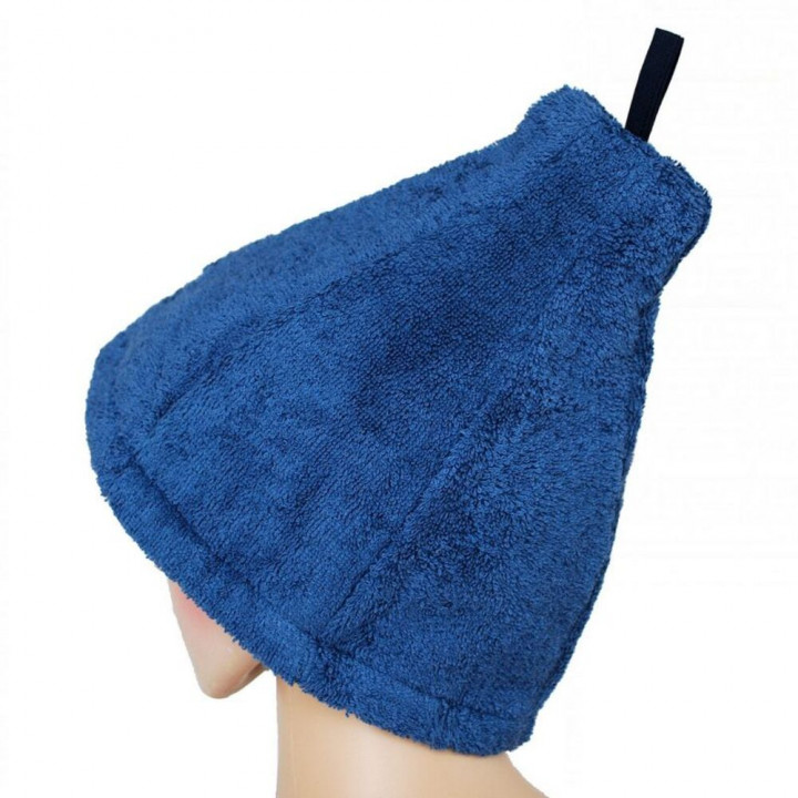 Gift set in a gift box for HIM. Men's sauna hat and apron - BLUE
