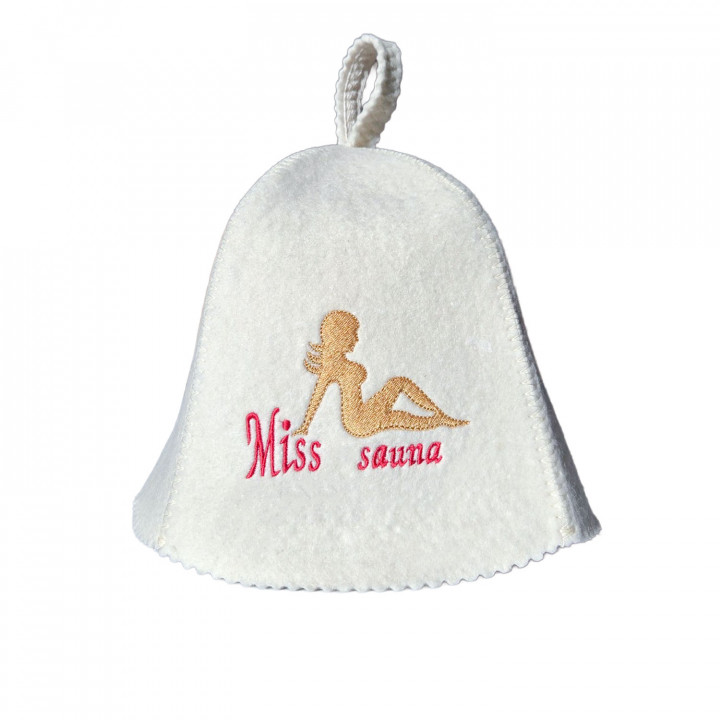 Sauna hat - Miss Sauna, white