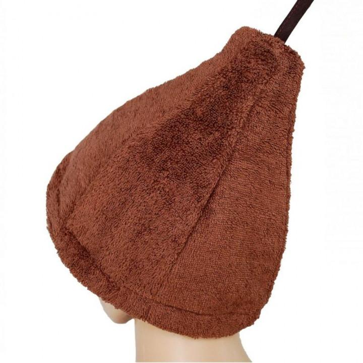 Gift set in a gift box for HIM. Men's sauna hat and apron - BROWN