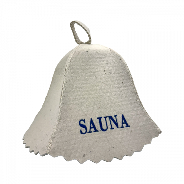 Sauna hat - SAUNA, with blue lettering
