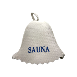 Sauna hat - SAUNA, with blue lettering  Sauna hat - SAUNA, with blue lettering